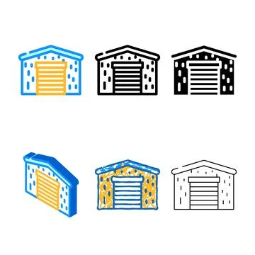 Barn metal frame range color icon vector Stock Illustration