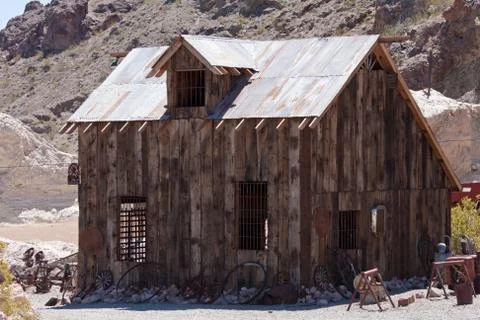 Barn in the nevada desert Foto stock