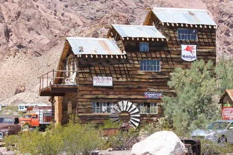 Barn in the nevada desert Stock Photos