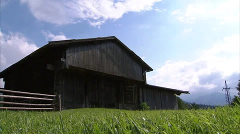Barn shot from low angle Stock Footage 34860985