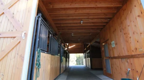 Barn stables horse Stock Footage 8576041