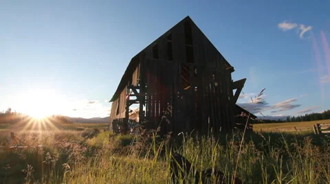 Barn sunlight ranch Montana Vidéo 45861346