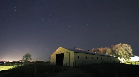 Barn Sunset and Stars Video stock 42573344