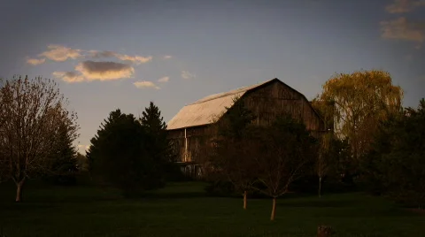 Barn sunset Stock Footage 203794