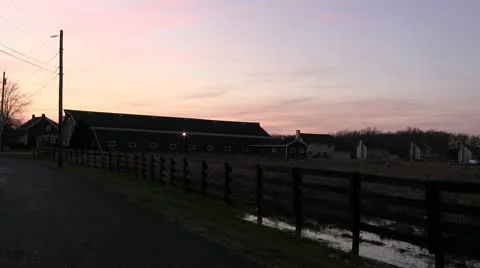 Barn Sunset Stock Footage 10020491