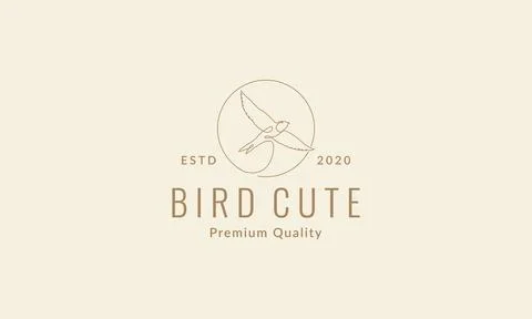 Barn Swallow bird line circle logo symbol icon vector graphic design Stock Illustration
