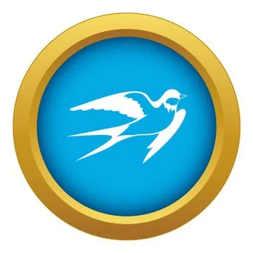 Barn swallow icon blue vector isolated Stock Illustration