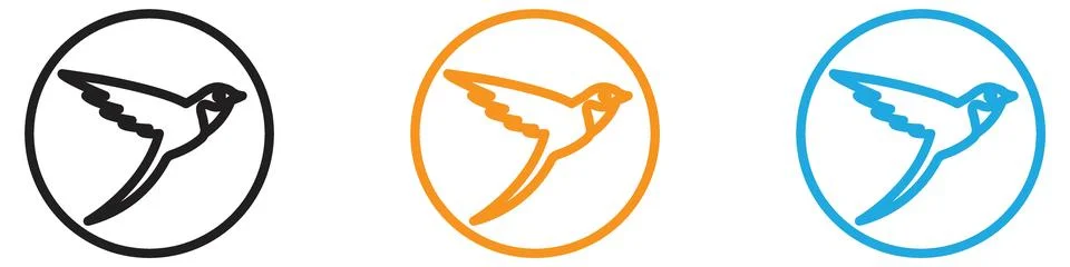 Barn swallow icon vector logo set collection for web app ui Stock Illustration