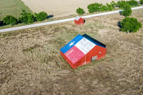 Barn with Texas Flag Stock Photos