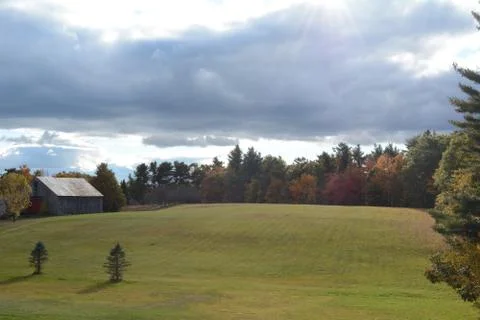 Barn Under Silver Clouds Stockfoto's