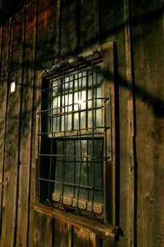 Barn Window and Tree Shadow Stock-Fotos
