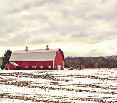 Barn in winter Stock Photos
