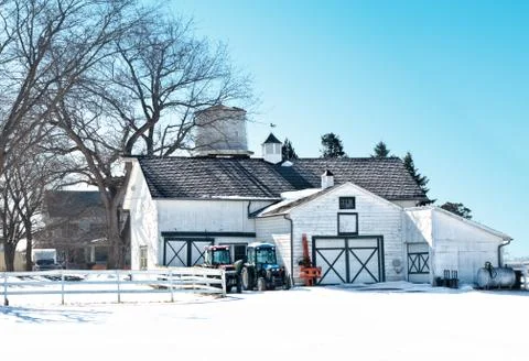 Barn in winter Stock Photos