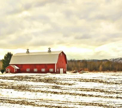 Barn in winter Stock Photos