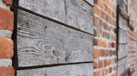 Barn wood and Brick Stock Footage 33755662