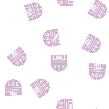Barndominium house glyph seamless pattern Stock Illustration