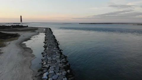 Barnegat Lighthouse in Barnegat Lighthouse State Park , Ocean County, New Jersey Stock Footage 158428059