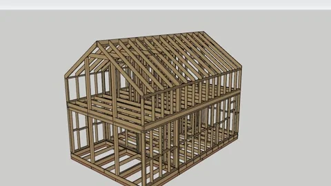 Barnhouse frame house model Stock Footage 219404453