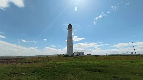 Barns Ness Lighthouse on the East Lothian coast, Scotland 스톡 동영상 336629340
