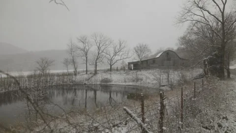 BarnSnowPond120 스톡 동영상 169028585