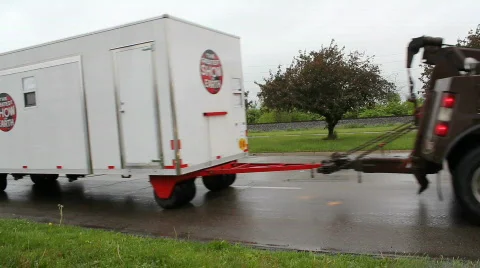 Barnum and bailey circus being pulled by tow truck Stock-Footage 757919