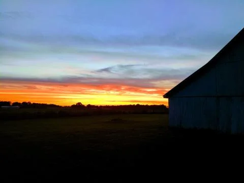 Barnyard Sunset Stock Photos