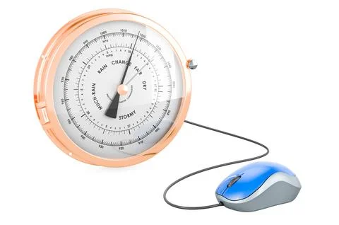 Barometer with computer mouse, 3D rendering Stock Illustration