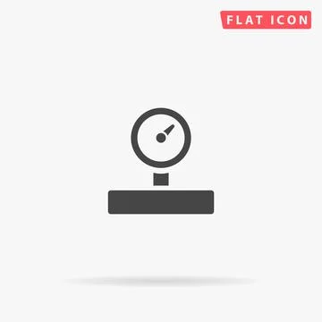 Barometer flat vector icon Stock Illustration