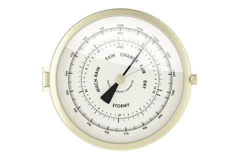 Barometer, front view. 3D rendering Stock Illustration