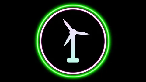 Barometer icon Animation with Neon Glow &amp;amp; Glowing Circles. Stock Footage 282577009