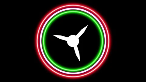 Barometer icon Animation with Neon Glow &amp; Glowing Circles. Stock Footage 282577010