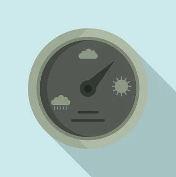 Barometer icon, flat style Stock Illustration