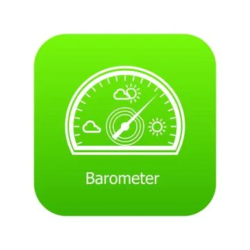 Barometer icon green vector Stock Illustration