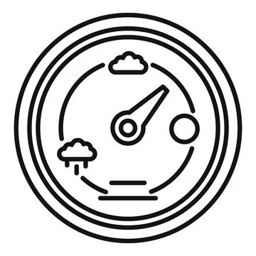 Barometer icon, outline style Stock Illustration