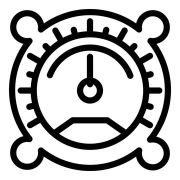 Barometer icon, outline style Stock Illustration
