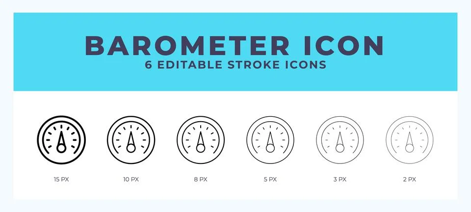 Barometer icon symbol. Isolated. Vector illustration with editable stroke. Stock Illustration