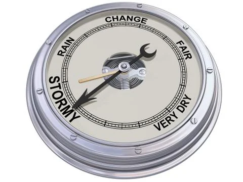 Barometer indicating stormy weather Stock Illustration