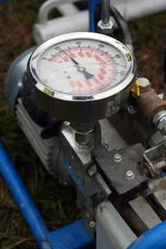 Barometer on machine Foto stock