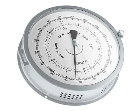Barometer, silver color. 3D rendering Stock Illustration