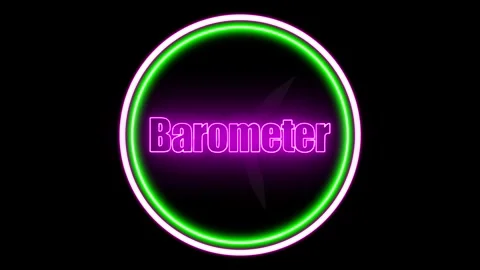 'Barometer' Text Animation with Neon Glow &amp; Glowing Circles. Stock Footage 282577011