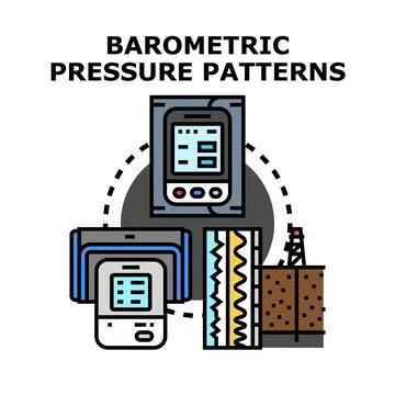 Barometric pressure measuring device patterns analysis Stock Illustration