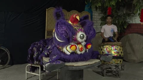 Barongsai Biru 01 Video stock 329008802