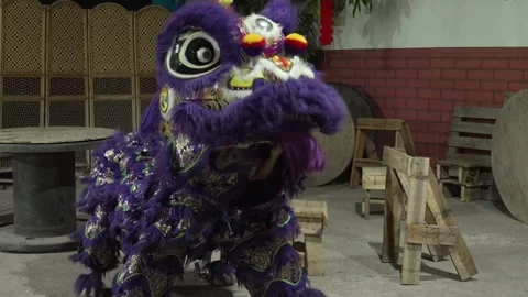 Barongsai Biru 02 Video stock 329008372