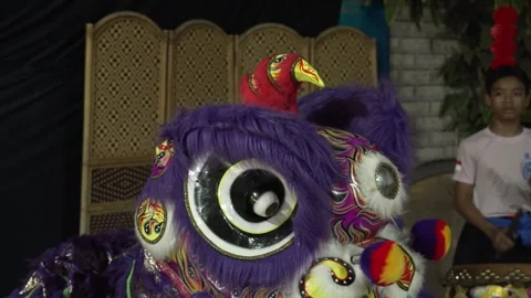 Barongsai Biru 05 Stock Footage 329008768