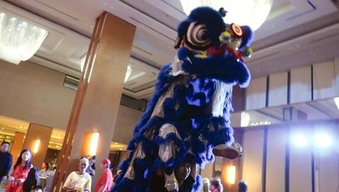 Barongsai dance performance Stock Photos
