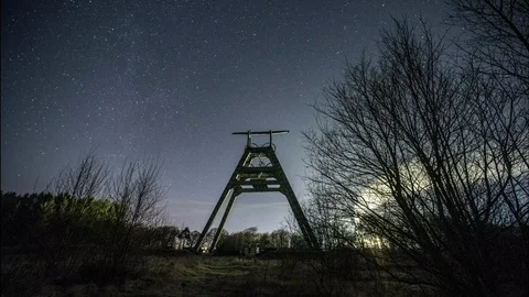 Barony A Frame - night sky over Scotland Stock Footage 122434322