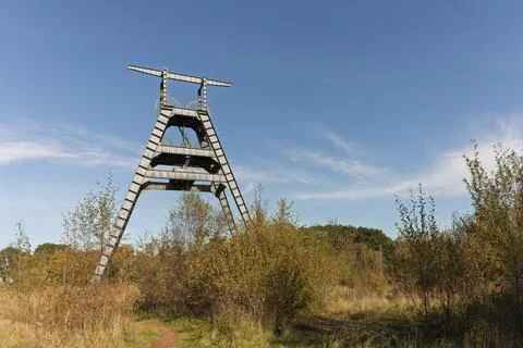 Barony A-Frame Pithead Winding Head Gear Tower Coal Mine East Ayrshire Scotland Stock Photos