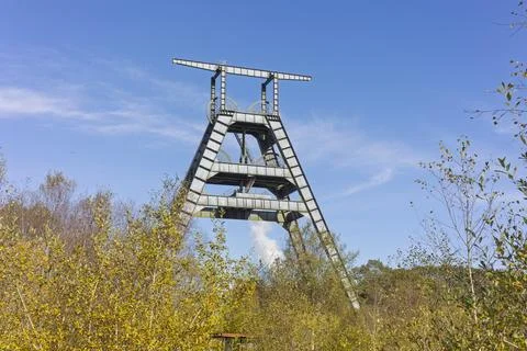 Barony A-Frame Pithead Winding Head Gear Tower Coal Mine East Ayrshire Scotland Stock Photos