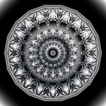 Baroque 3d mandala pattern. Vector floral background. Flourish wallpaper. Bla Stock Illustration