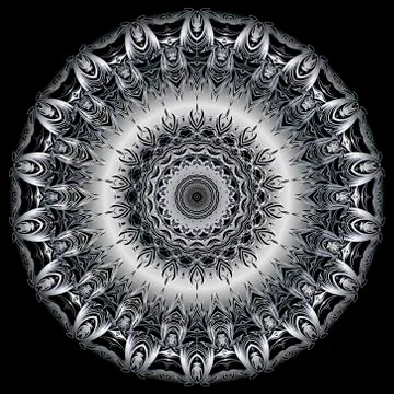 Baroque 3d mandala pattern. Vector floral background. Flourish wallpaper. Bla 스톡 일러스트